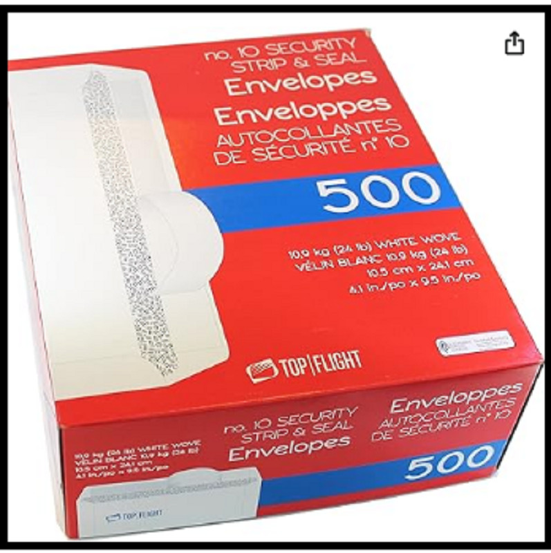 Security Letter White Business Envelopes Self Stick Bulk 500 Peel Seal Tinted