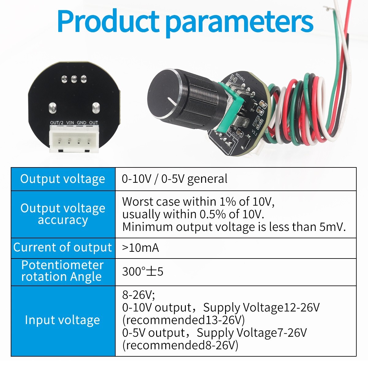 Output Analog Potentiometer Module Voltage Signal Generator Board 0-5V 0-10V