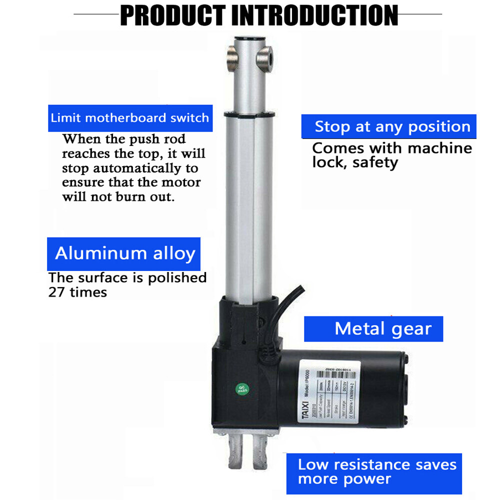 6000N 1320lbs 12V Heavy Duty Linear Actuator 2″ – 40inch 1000MM Stroke Electric