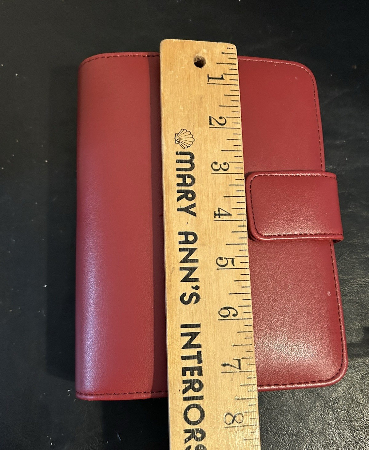 Mundi Red Faux Leather Zipper Personal Planner Organizer 7.5 in