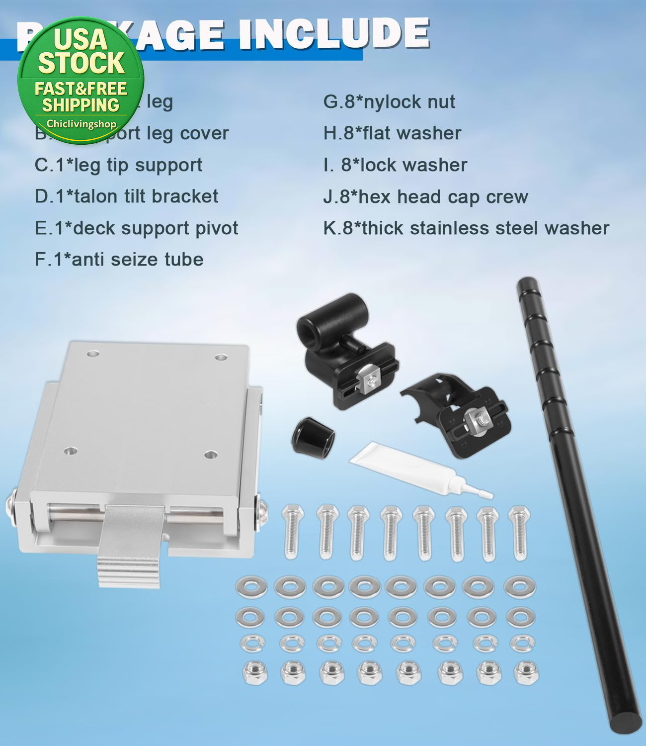 Talon Tilt Bracket Compatible with Minn Kota Shallow Water Anchor 10Ft 12Ft