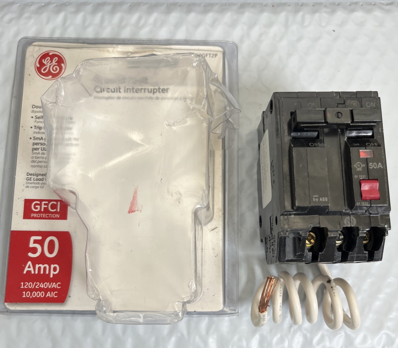 GE 50 Amp 240-Volts Double Pole Ground Fault Breaker with Self-Test