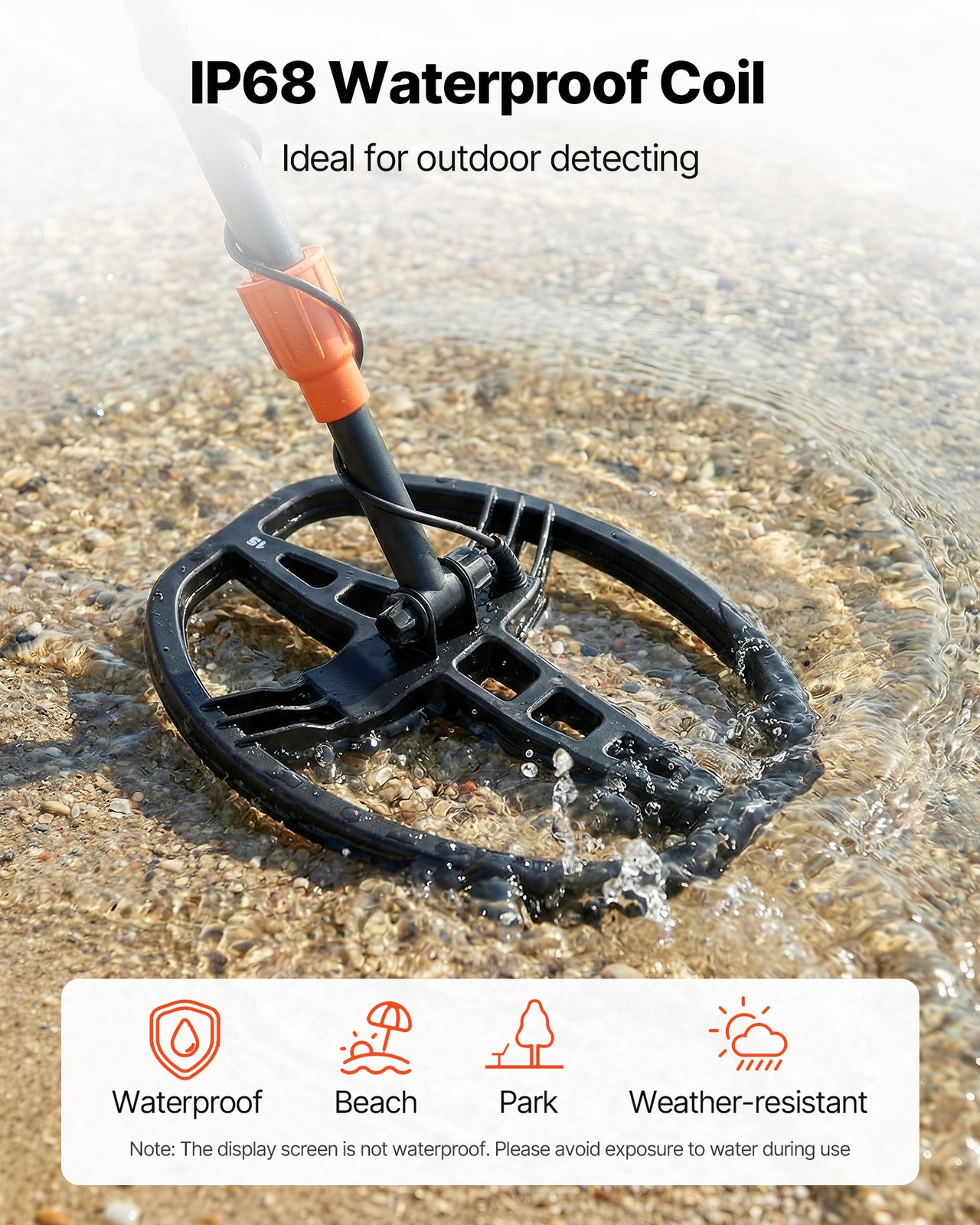 VEVOR Metal Detector for Adults 10″ Professional Gold Detector Waterproof Coil
