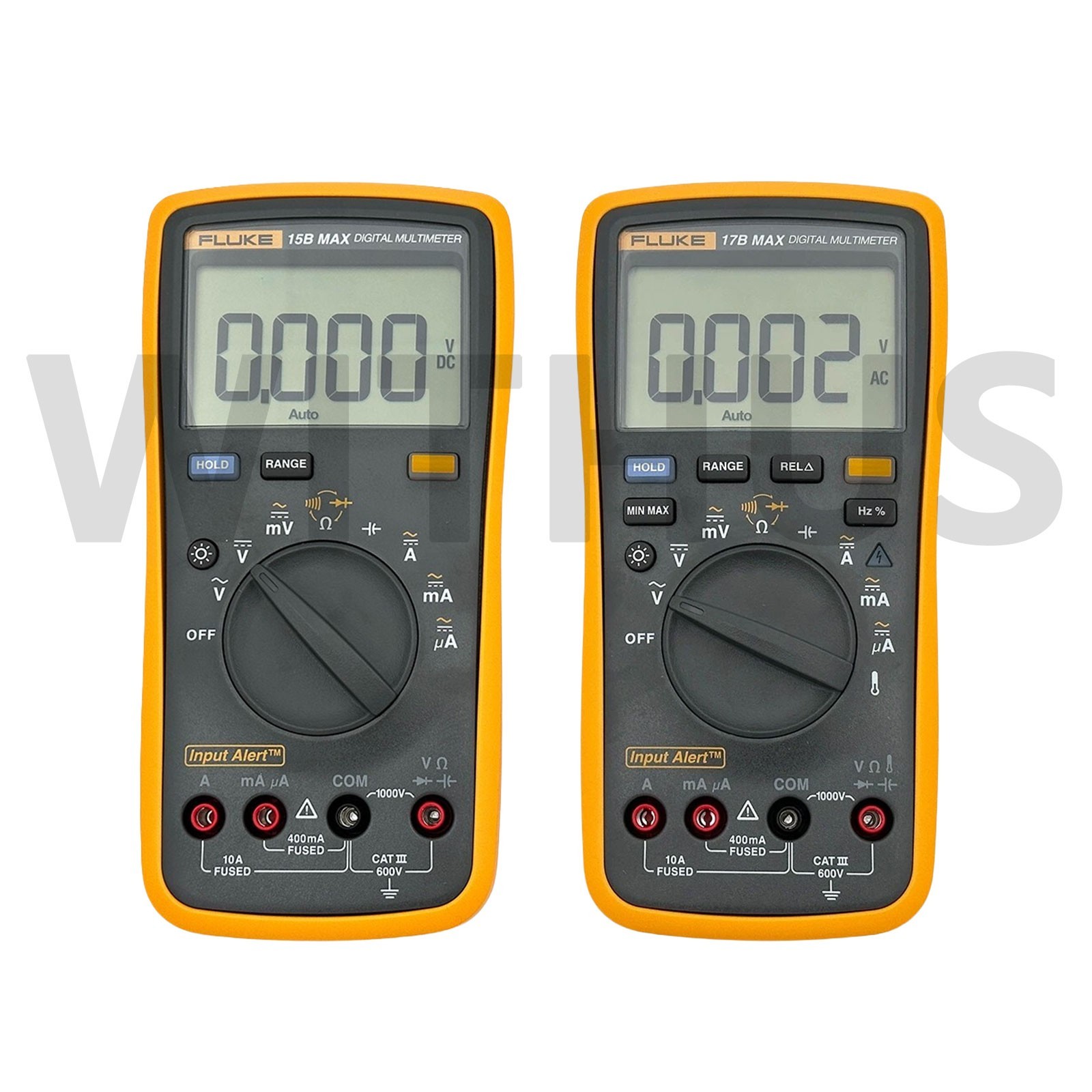 FLUKE 15B/17B MAX Digital Multimeter Audible/Visual Alarm CATIII 600V AC/DC