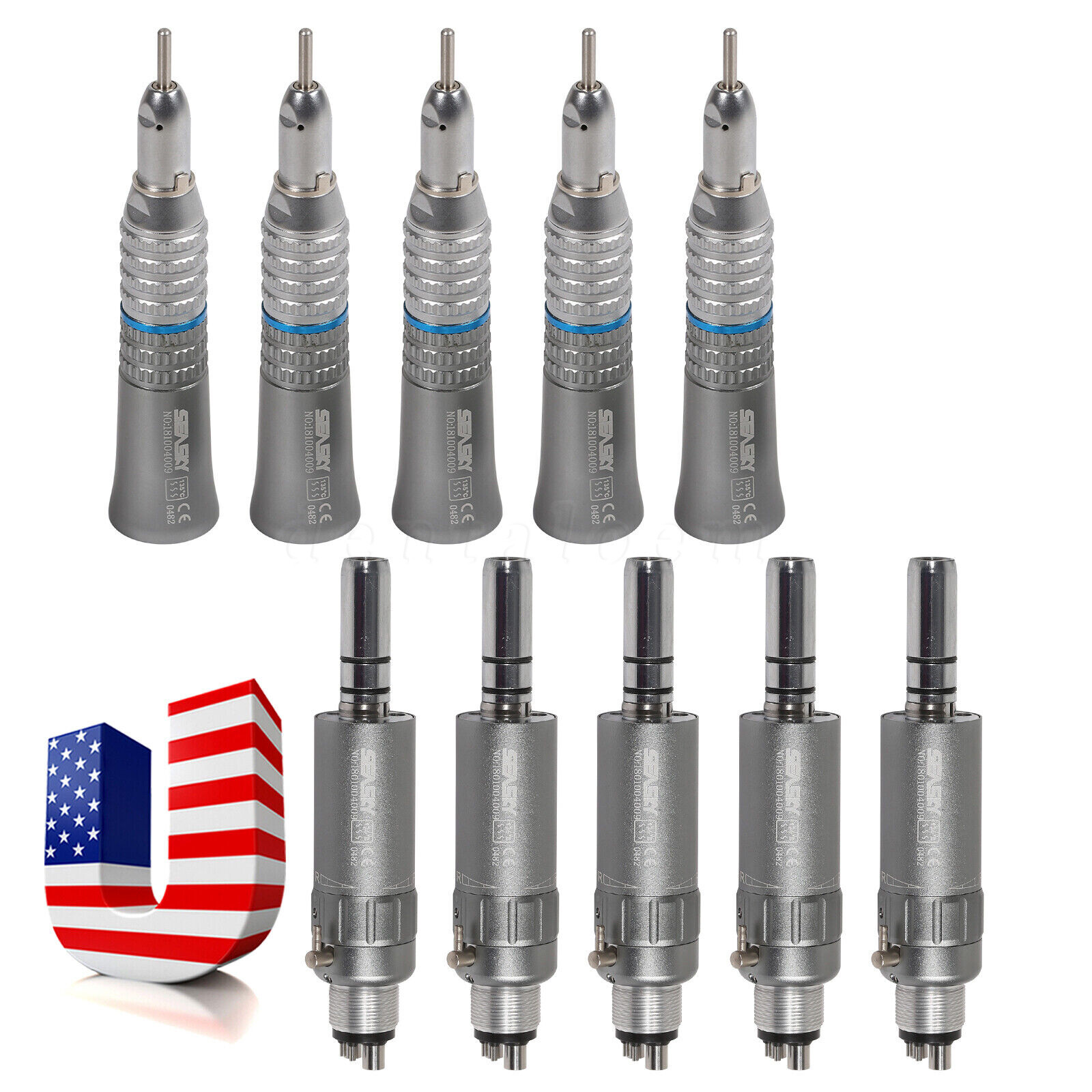 Dental Straight Handpiece Nosecone & Air Motor 4H fit NSK Low Slow Speed YP4 Jm