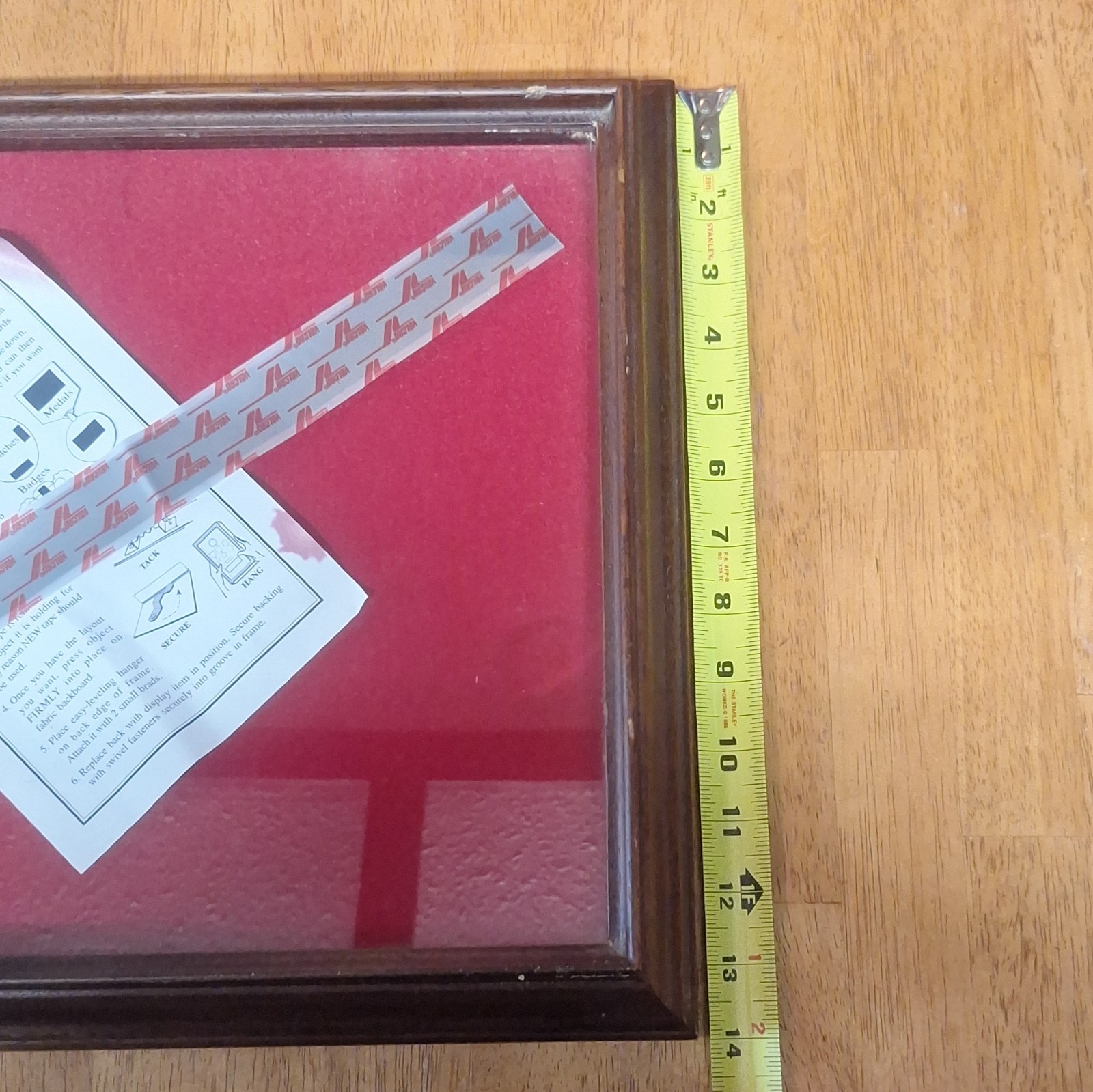 Studio America Wall Mounted Wood & Glass Display Case with Red Felt Interior