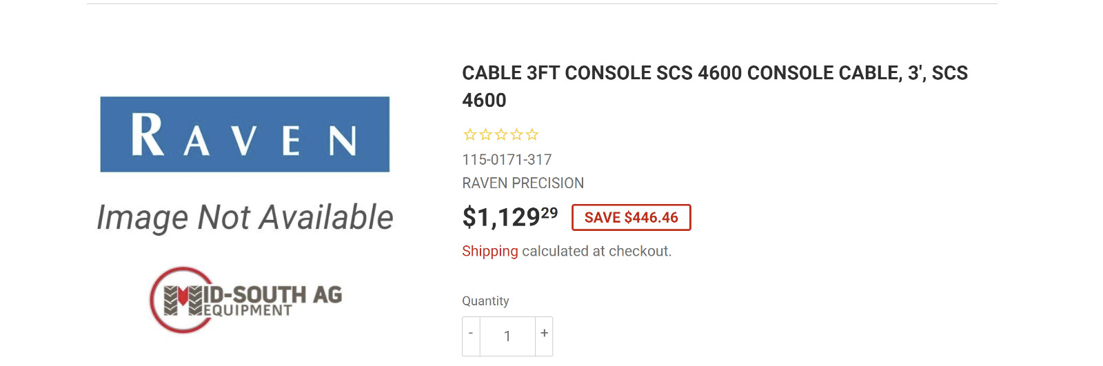 Raven CNH CABLE 3FT CONSOLE SCS 4600 115-0171-317 (OEM) *NEW*