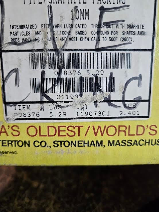 CHESTERTON PACKING 1760 5 POUNDS 3/4″ PTFE Graphite High Speed Pump NEW $199