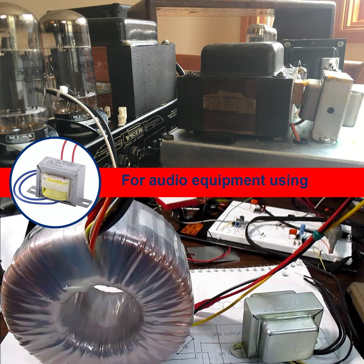 Jingzan 2 Pack Input AC 110V 50/60HZ Output AC 12V 10VA Power Transformer for Sy