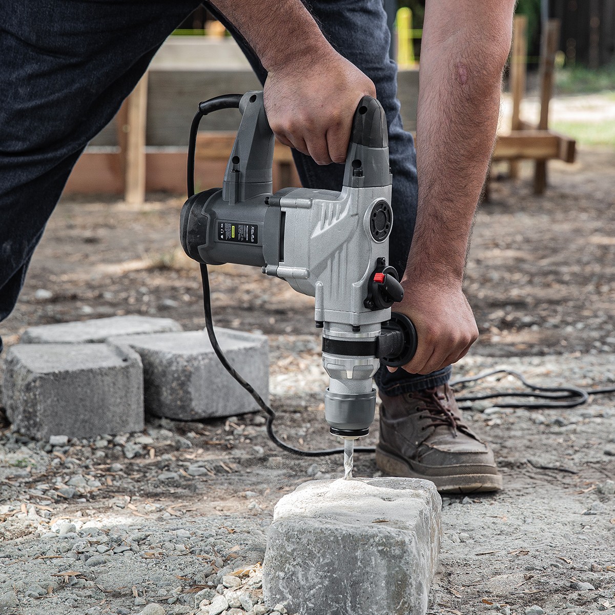XtremepowerUS 1180W Rotary Chipping Hammer Drill 1-1/4″ SDS Plus Variable Speed