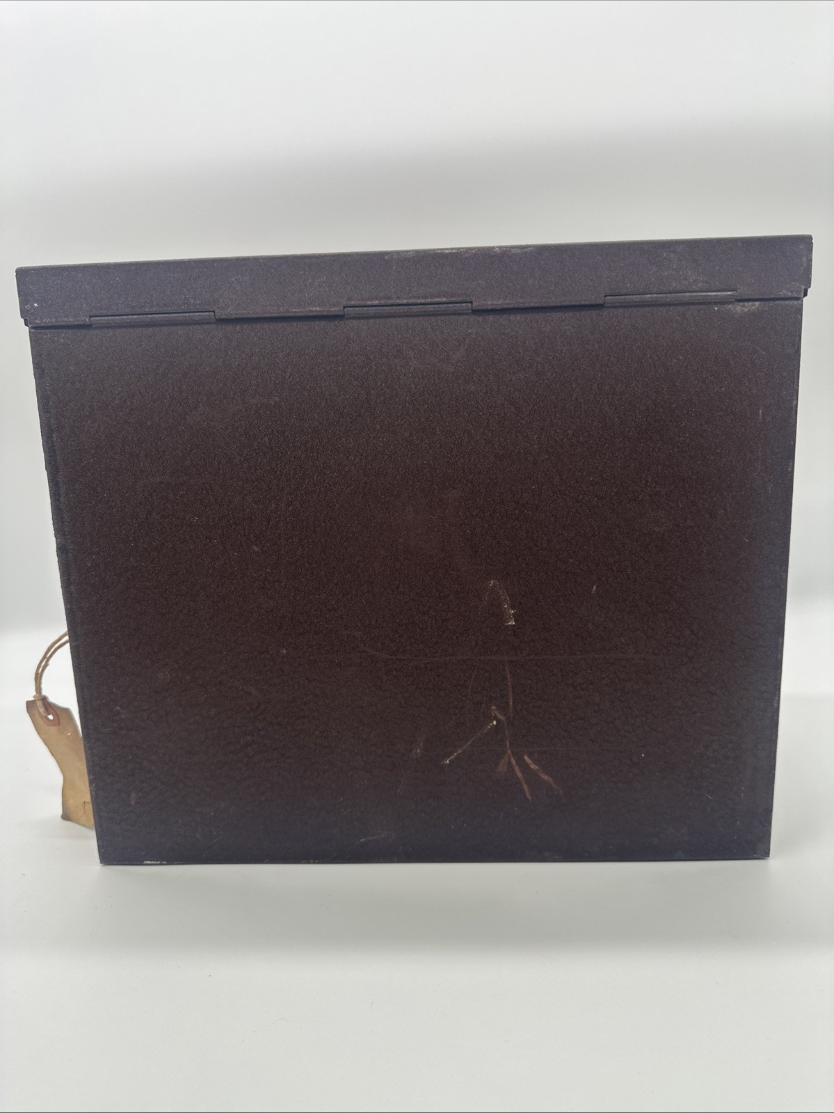 Vintage Yawman & Erbe Record Chest Metal File Storage Box Dark Mahogany Brown