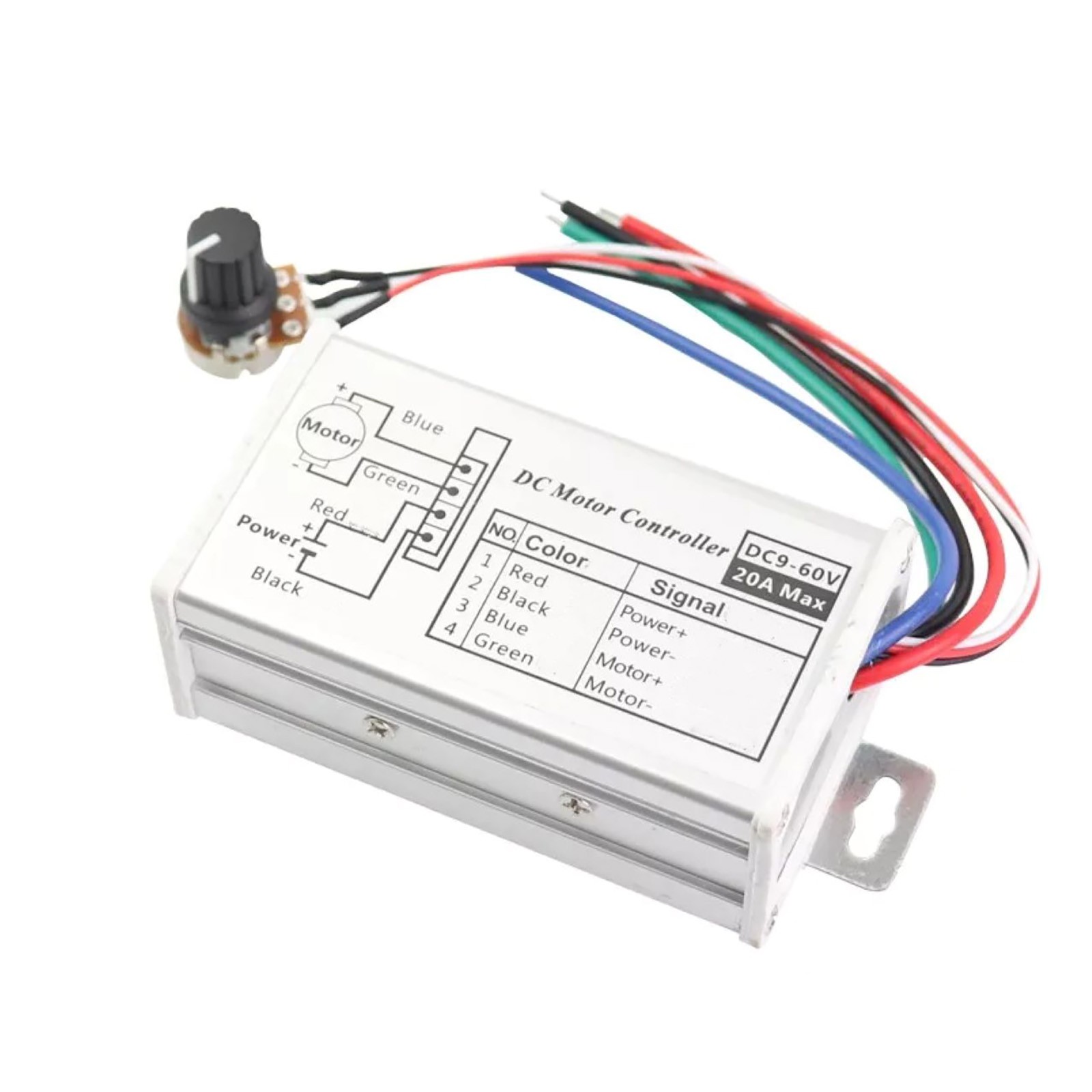 25kHz PWM DC Motor Speed Controller With 5% to 100% speed regulation range