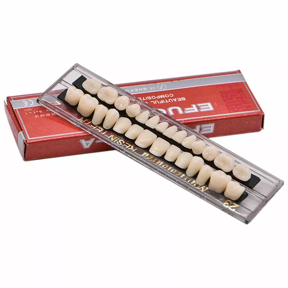 28 Pcs/Set Dental Acrylic Resin Denture Shade #23 A2 A3 Full Set False Teeth