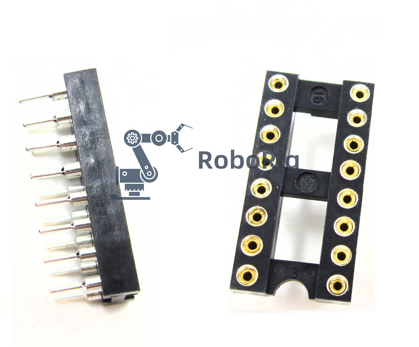 50pcs 16Pin DIP SIP Round IC Sockets Adaptor Solder Type gold plated machined