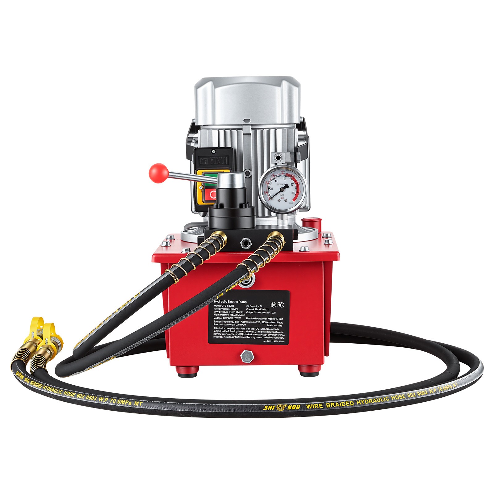 Uimoso Electric Hydraulic Pump 750W 10000 PSI Dual-Action Hydraulic Power Unit