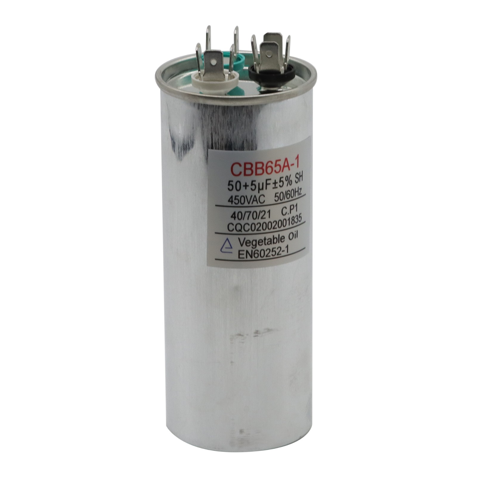 50+5 50/5 uF High Quality Dual Run Capacitor 370-440V 370V 440V VAC CBB65-R (6x)