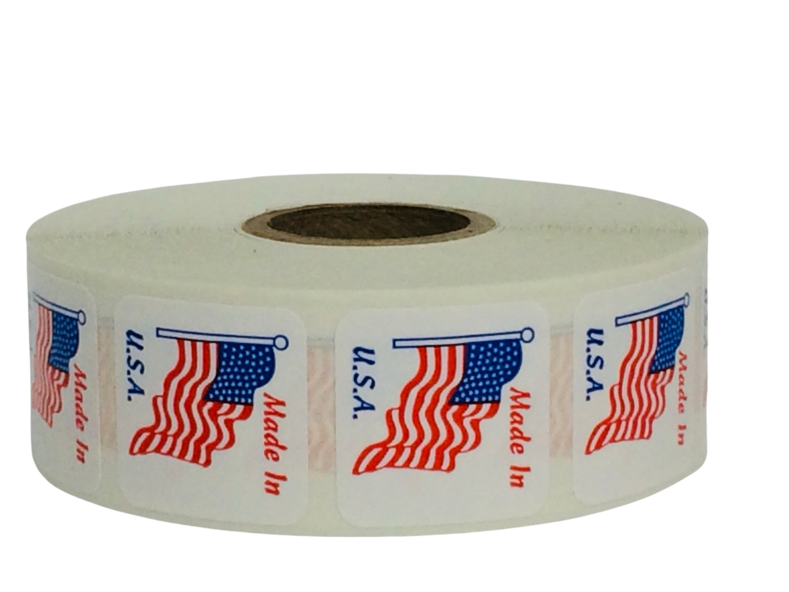 Made in U.S.A. (1″X1″) Labels America American Flag Peel & Stick (2) RLS 500 EA