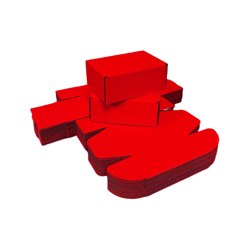 50 Pack 6x4x2.4 in Red Shipping Boxes | Corrugated cardboard mini mailer boxe…