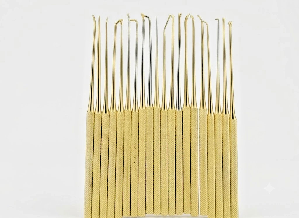 Rhoton Micro Dissector Expanded Full Gold Set 20 Pieces Neurosurgery Surgical In