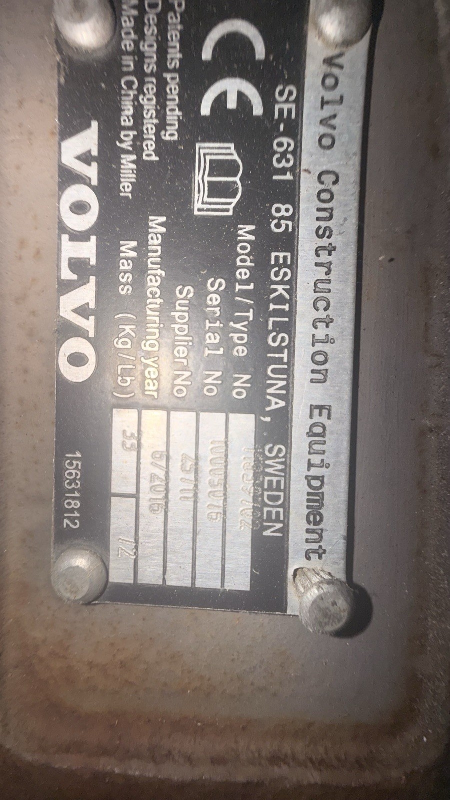 Volvo Excavator Quick Coupler Hitch | Fits EC35 / ECR38 | Part # EQ0200/50