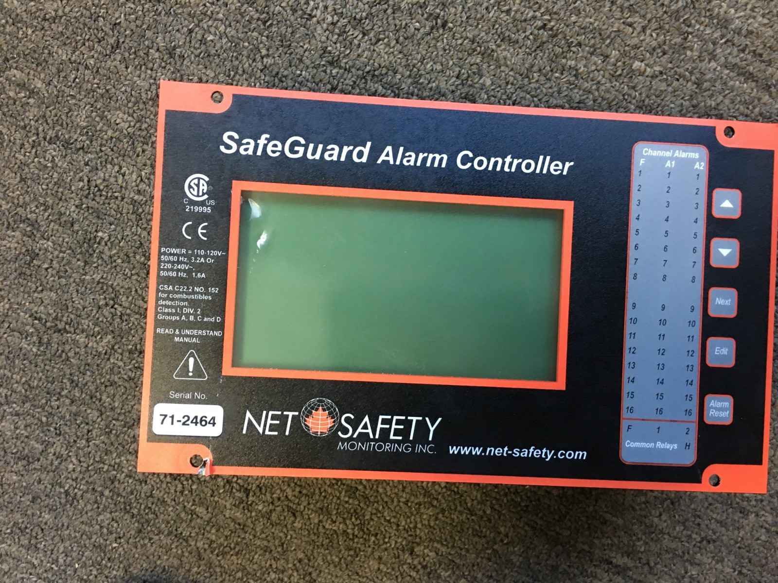EMERSONNET SAFETY SAFE GUARD ALARM CONTROLLER panel for parts only