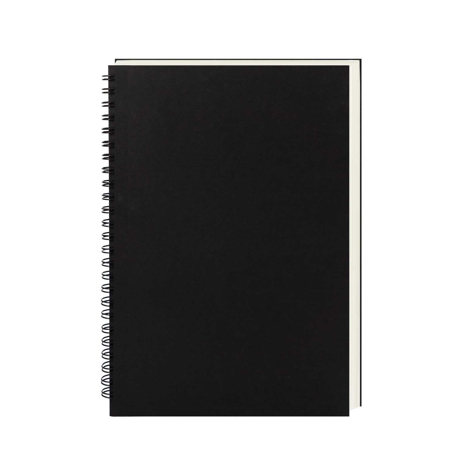 DSTELIN 9 inch x 6 inch, 100GSM, Blank Spiral Notebook, 1-Pack, Soft Black