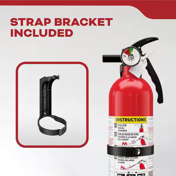 Compact Lightweight ABC Fire Extinguisher 2.4 lb 1A 10BC For Home Use