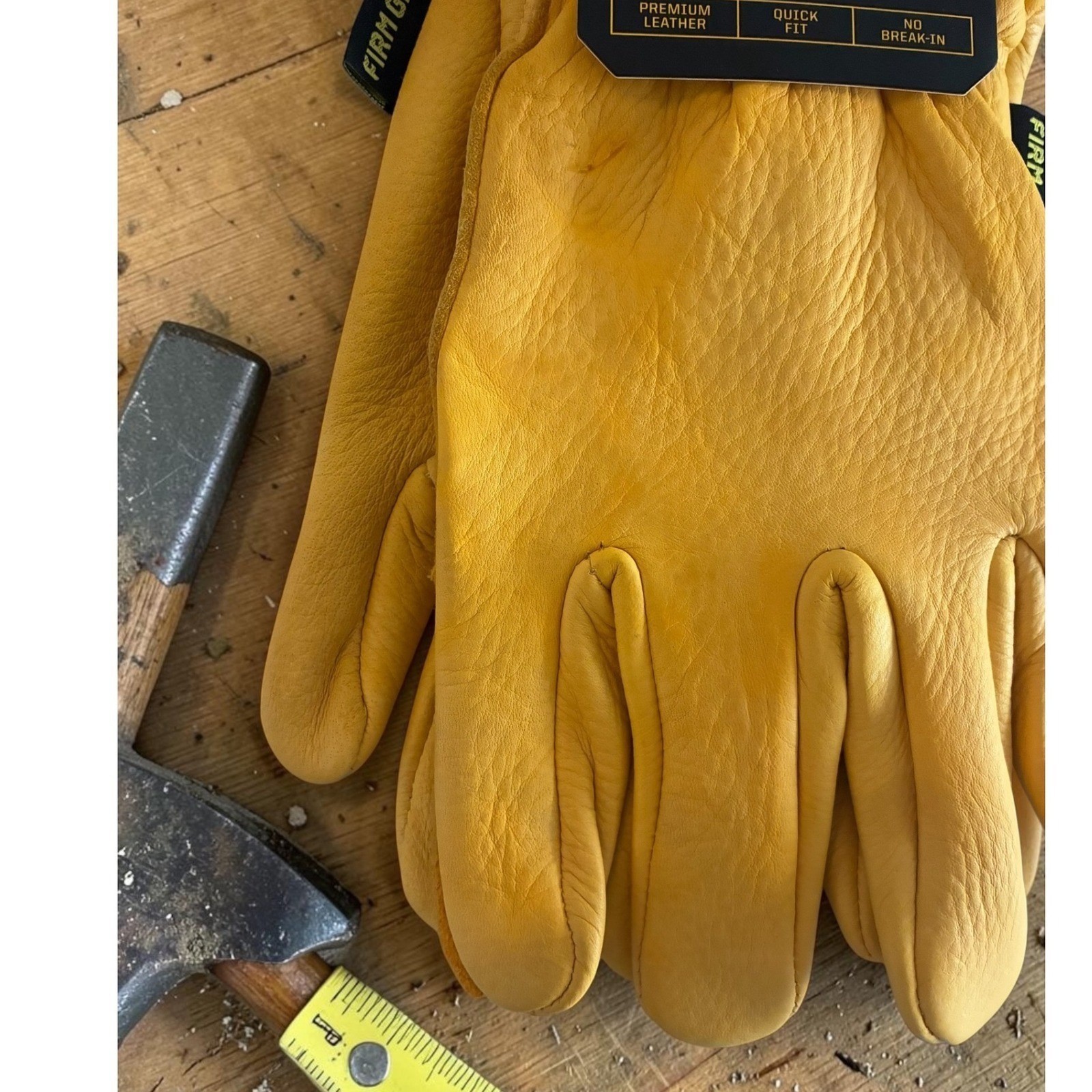 NWT Firm Grip Full Grain Deerskin Leather Work Gloves Size Med (5137) Heavy Duty