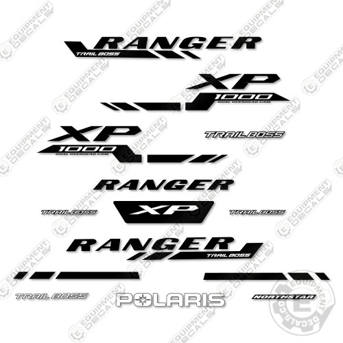 Polaris Ranger 1000 XP Trail Boss Decal Kit UTV -Black- 2025- Aftermarket Kit