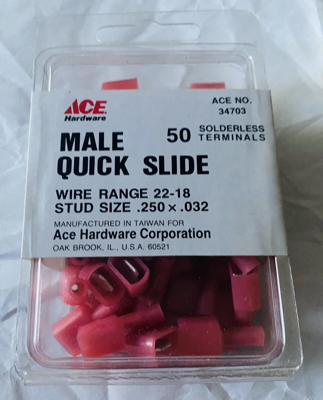 Ace Hardware Male Quick Slide Solderless Terminal Pieces (50 per pack) #34703