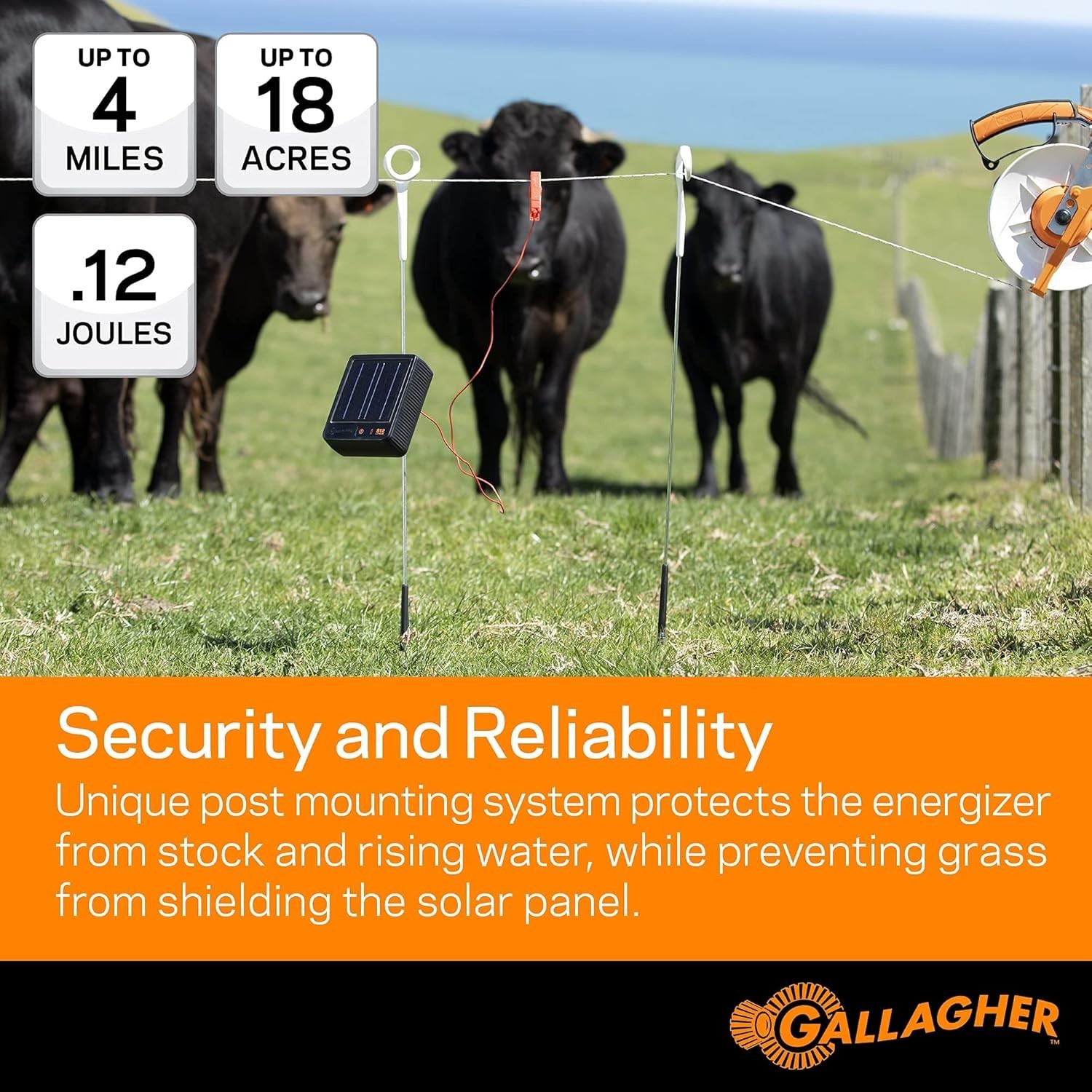 Gallagher S12 Solar Electric Fence Charger Solar Lithium Technology