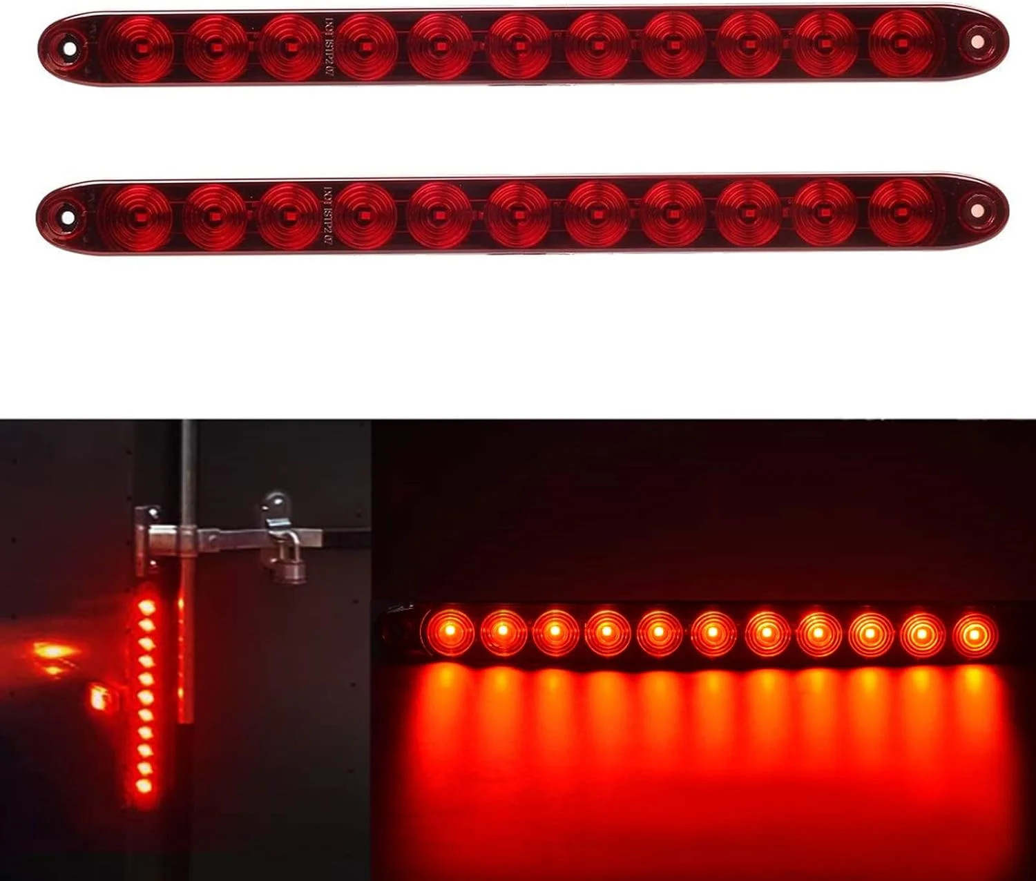 11 LED Red Trailer Brake Tail Light, 2 Pack 16″ LED Bar Stop Turn Signal Tail Li