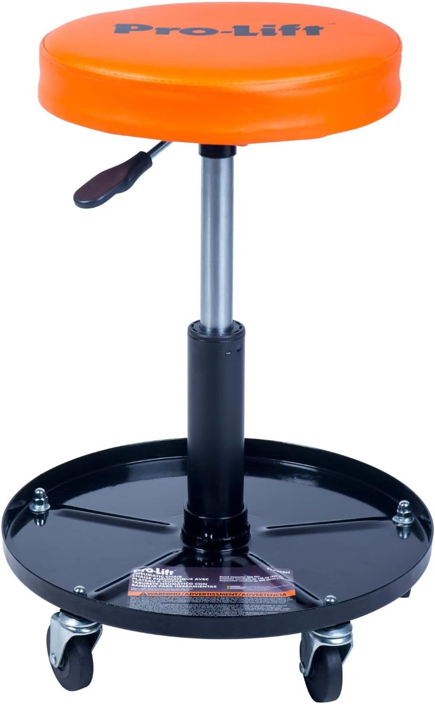 PL9300H Pneumatic Chair with 300 Lbs Capacity – Black/Orange