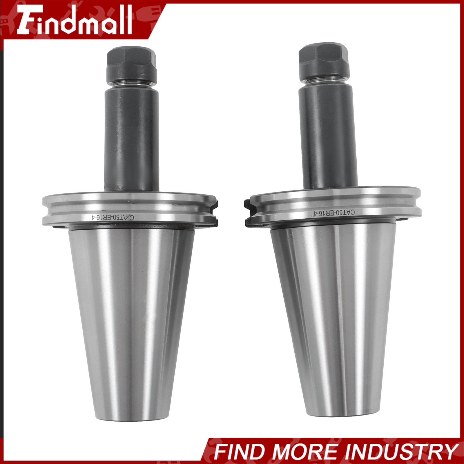 Findmall 2 Pcs CAT50 ER16 Collet Chuck Set 4″ Projection for CNC Mills