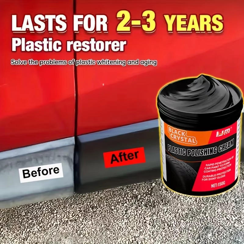 150g Plastic & Rubber Repair Paste – Black Crystal Polish for Car Scratches, Tir