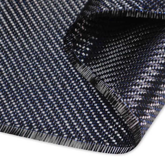 3K Carbon Fiber Blue Metallic Reflection Mixed Twill Fabric Cloth 100cm * 100cm