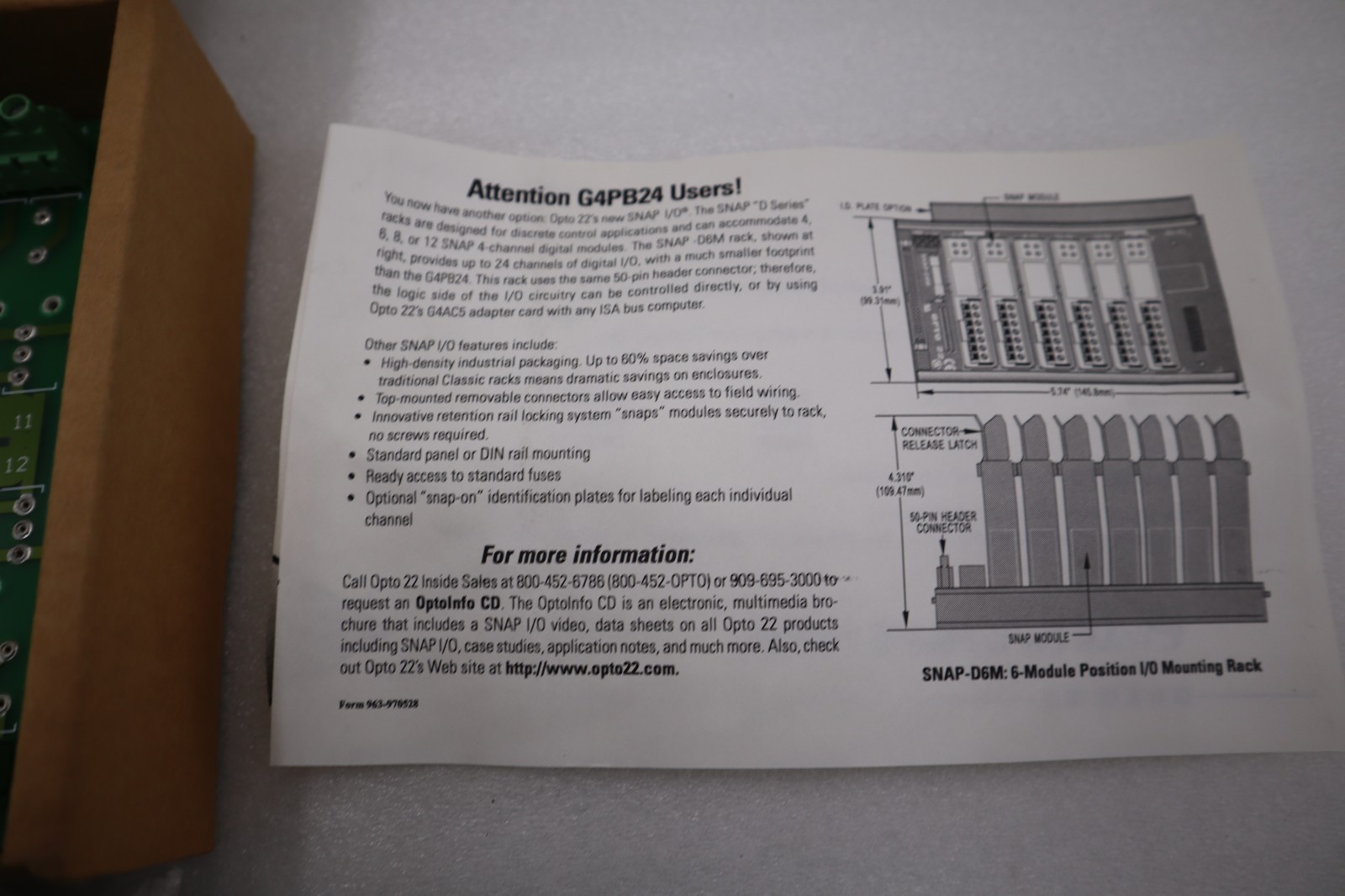NEW OPEN BOX OPTO 22 G4PB24 / G4PB24 STOCK H336