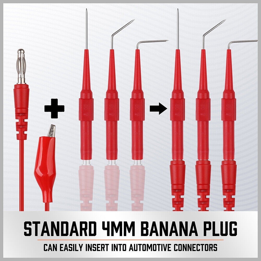 For Multimeter Test Lead Kit 22Pcs Back Probe Pins Alligator Clips Wire Tool