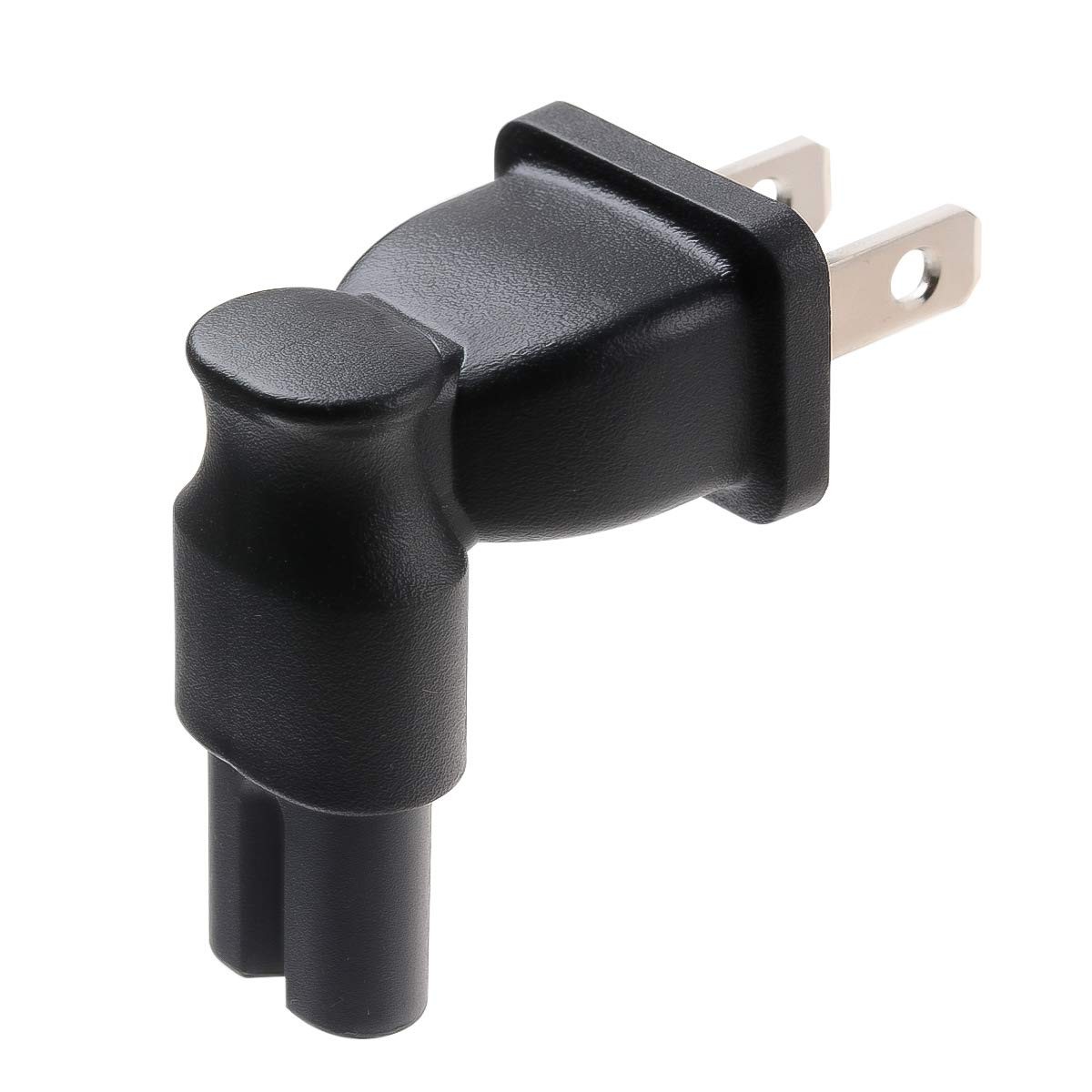 TENINYU 2 Prong Right Angle Plug Adapter,AC power Adapter USA IEC Black