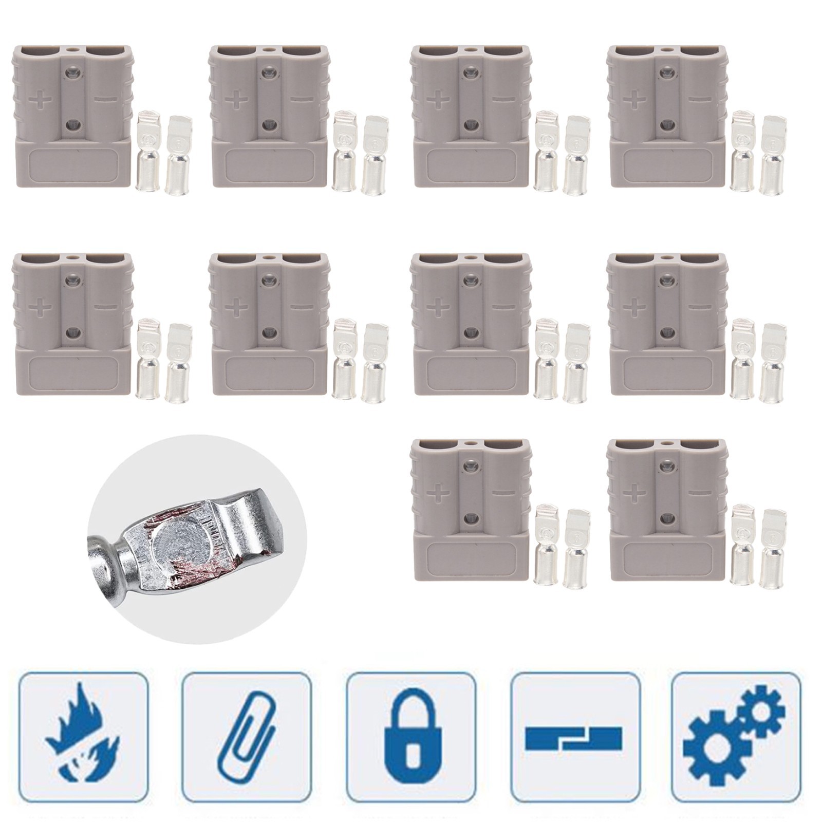 Battery Quick Connect Disconnect Plug 10pcs 50A Power Supply Accessory For Winch