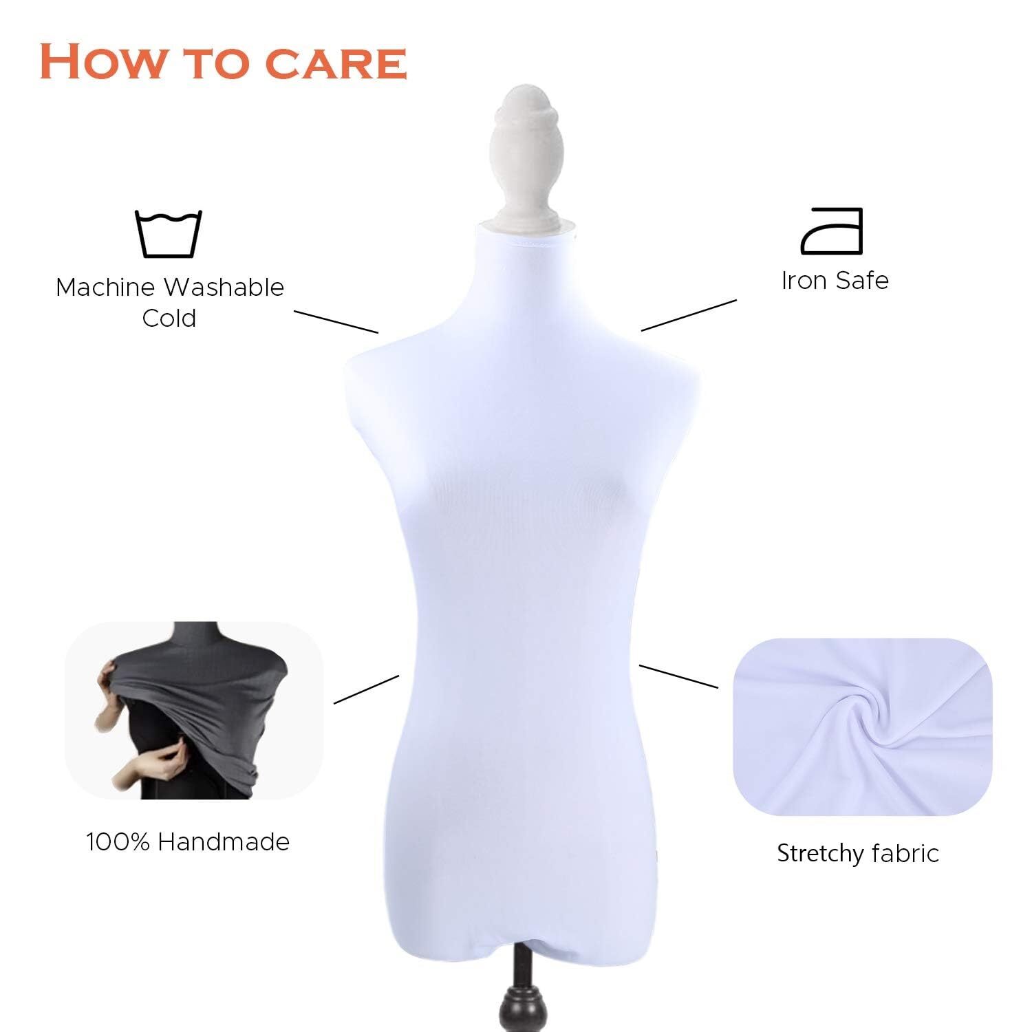 NAVADEAL White Superb Lycra Mannequin Fabric Cover 100% Handmade Soft Stretchy