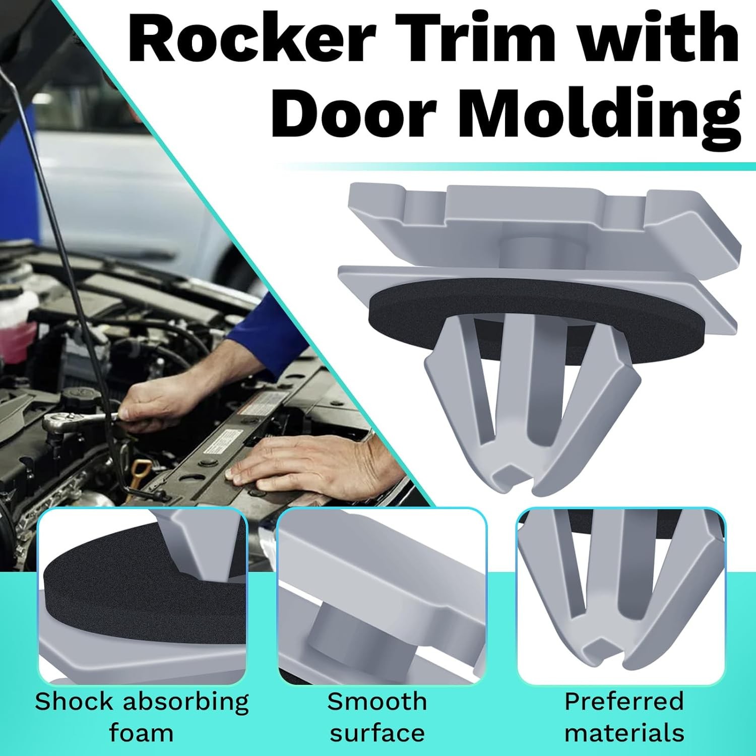 20 PCS Fender and Bumper Rocker Panel Trim Clips with Door Molding