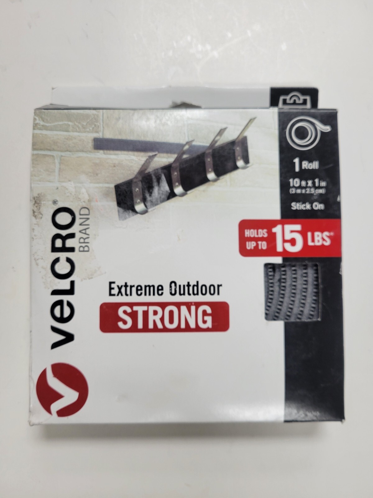 Industrial Strength Extreme Hook and Loop Fastener 10in L x 1in W Black