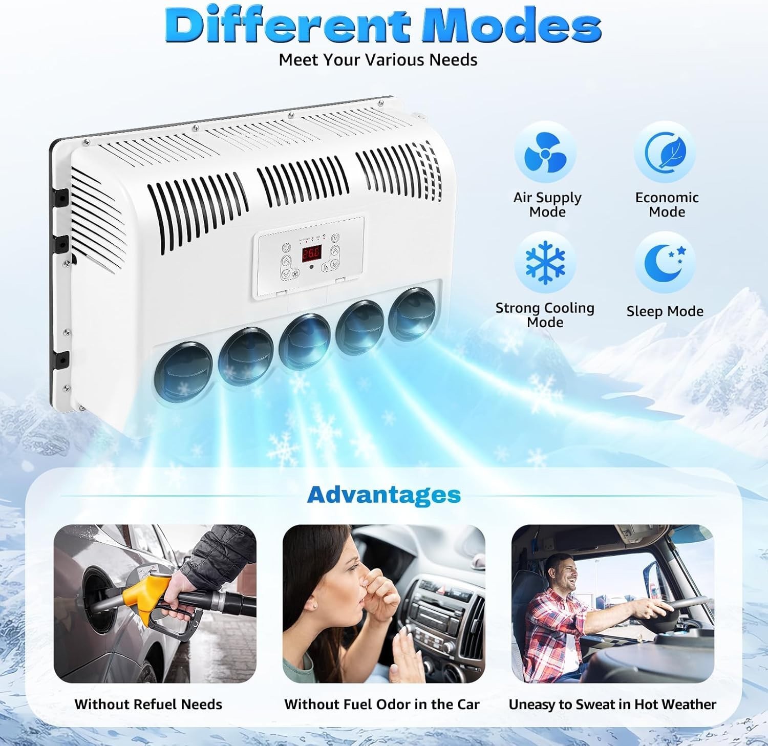12V 11000 BTU Truck Air Conditioner Split AC For Semi Trucks Bus RV Caravan US
