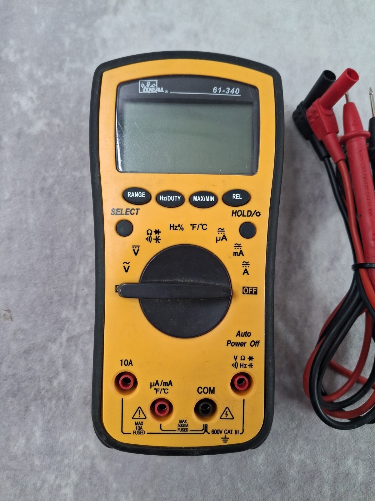 Ideal 61-340 Multimeter Voltmeter Cat III – Handheld – with Probe Test Leads