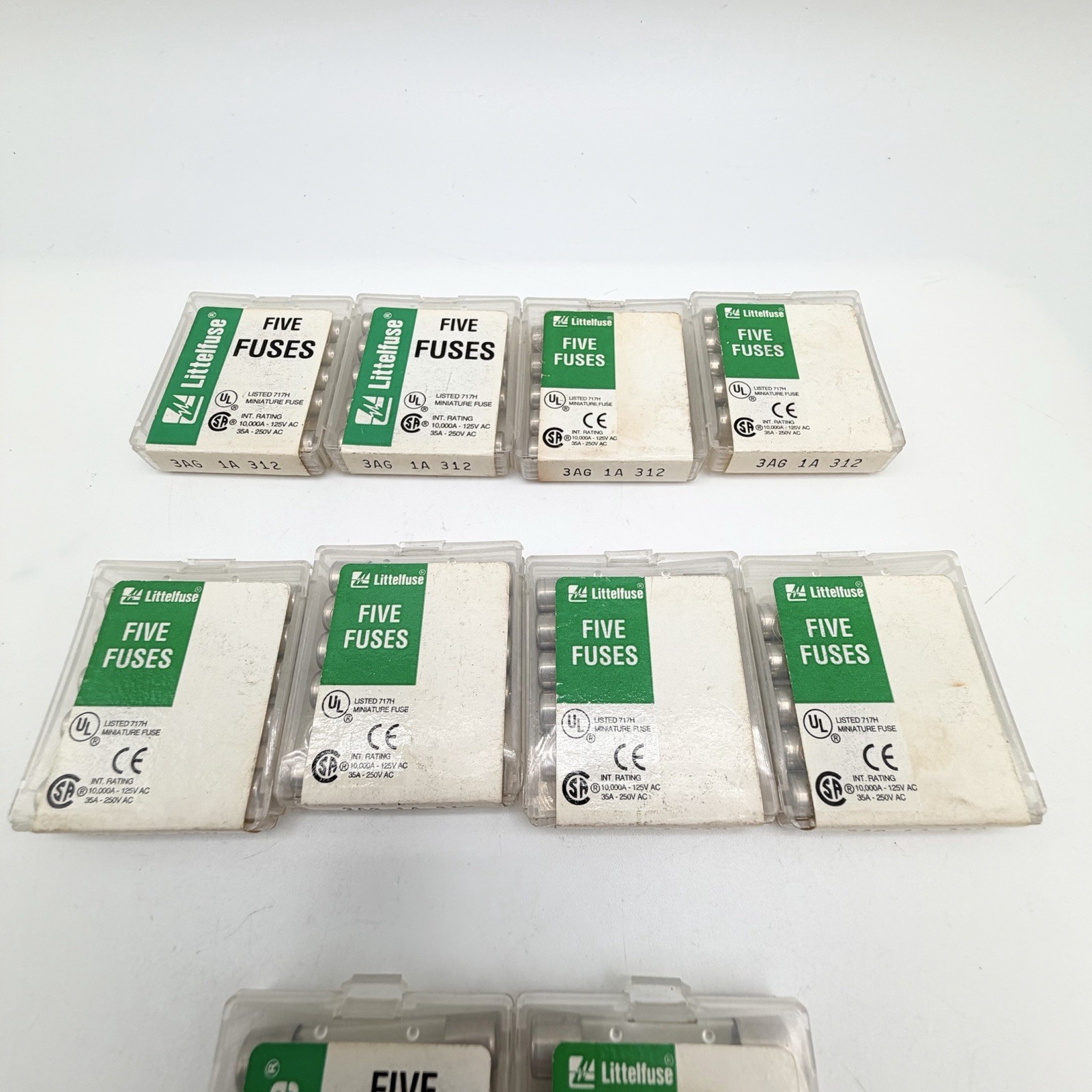 Littelfuse 3AG 1A 312 Fast-Acting Glass Fuse, 250V, New Open Box, Lot of 47