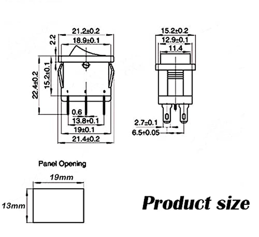 Mxuteuk 5Pcs Momentary Rocker Switch (On)-Off-(On) Toggle Power Snap-In SPDT 3 P