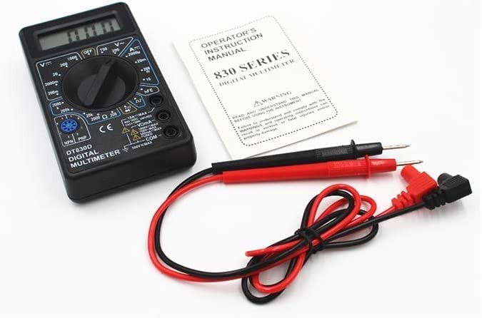 DT-830D Digital Multimeter LCD AC DC Voltage Ohm Tester with Buzzer Probe