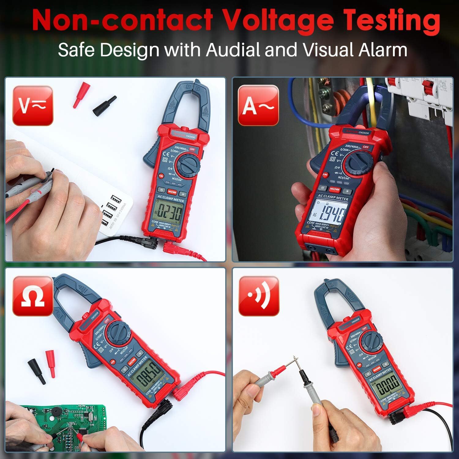 Astroai Digital Clamp Meter Multimeter 2000 Counts Amp Voltage Tester Auto-Rangi