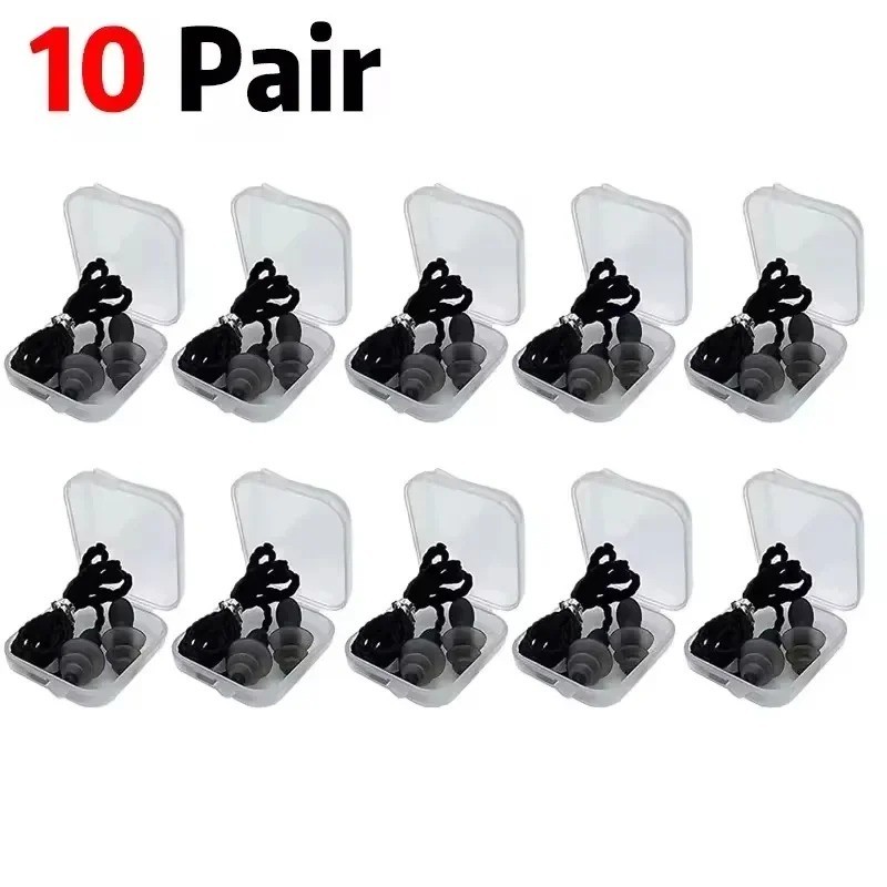 Corded Ear Plugs Soft Silicone Reusable Earplugs Noise Cancelling Safe Hearing